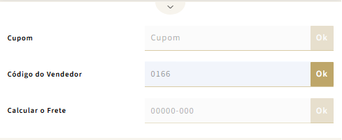 Como inserir o código de vendedora Vix 0166 — passo 1