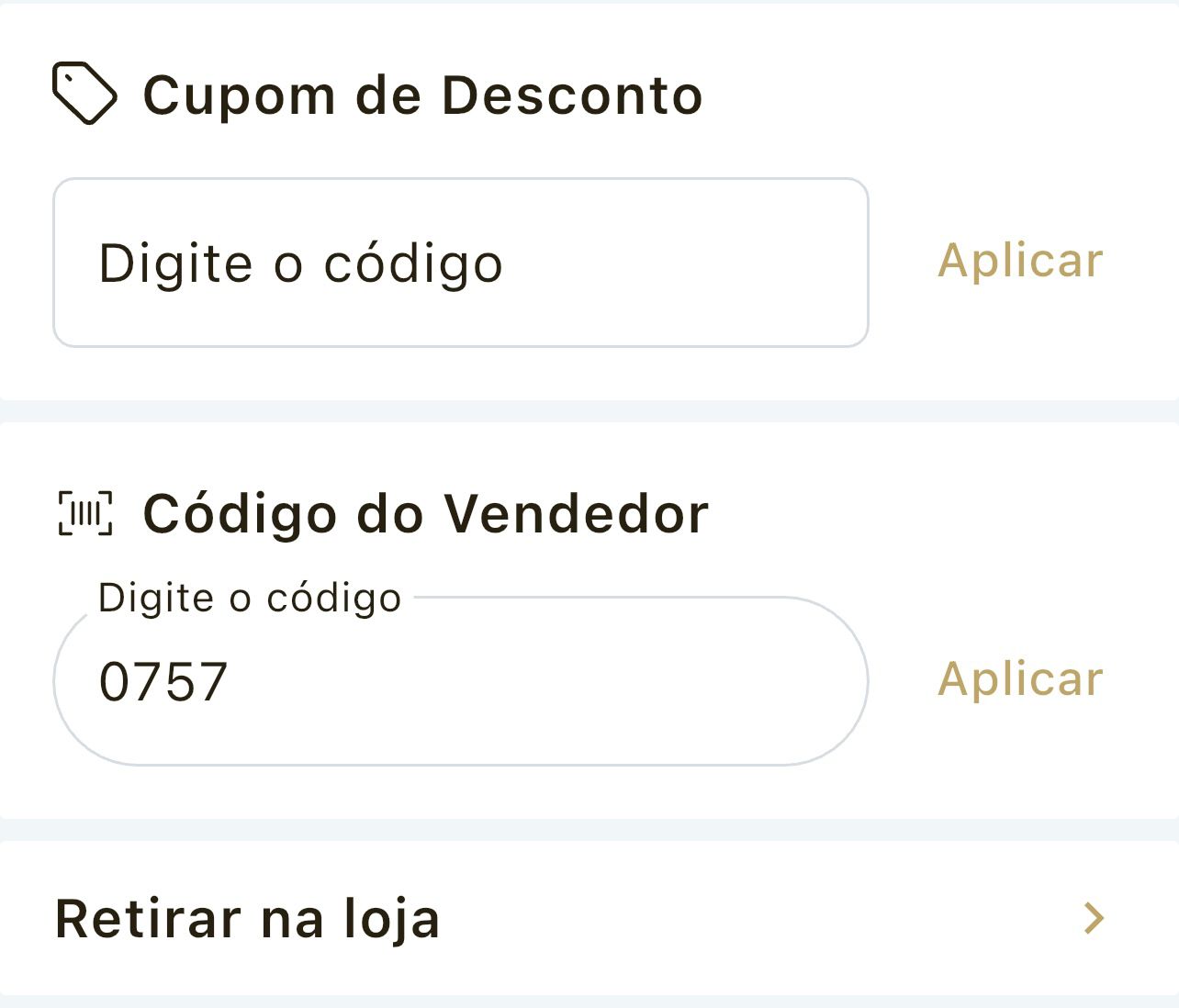 Como inserir o código de vendedora Vix 0757 — passo 1